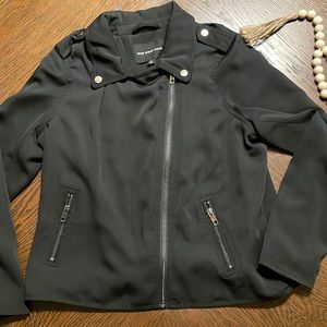 Who What Wear Drapey Black Moto Jacket Size Large